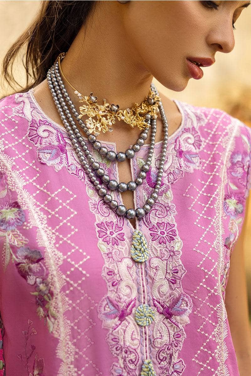 Restocked/Mushq Manaram Lawn 25/Timeless Wave/Dark Pink