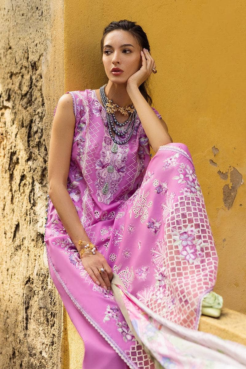 Restocked/Mushq Manaram Lawn 25/Timeless Wave/Dark Pink