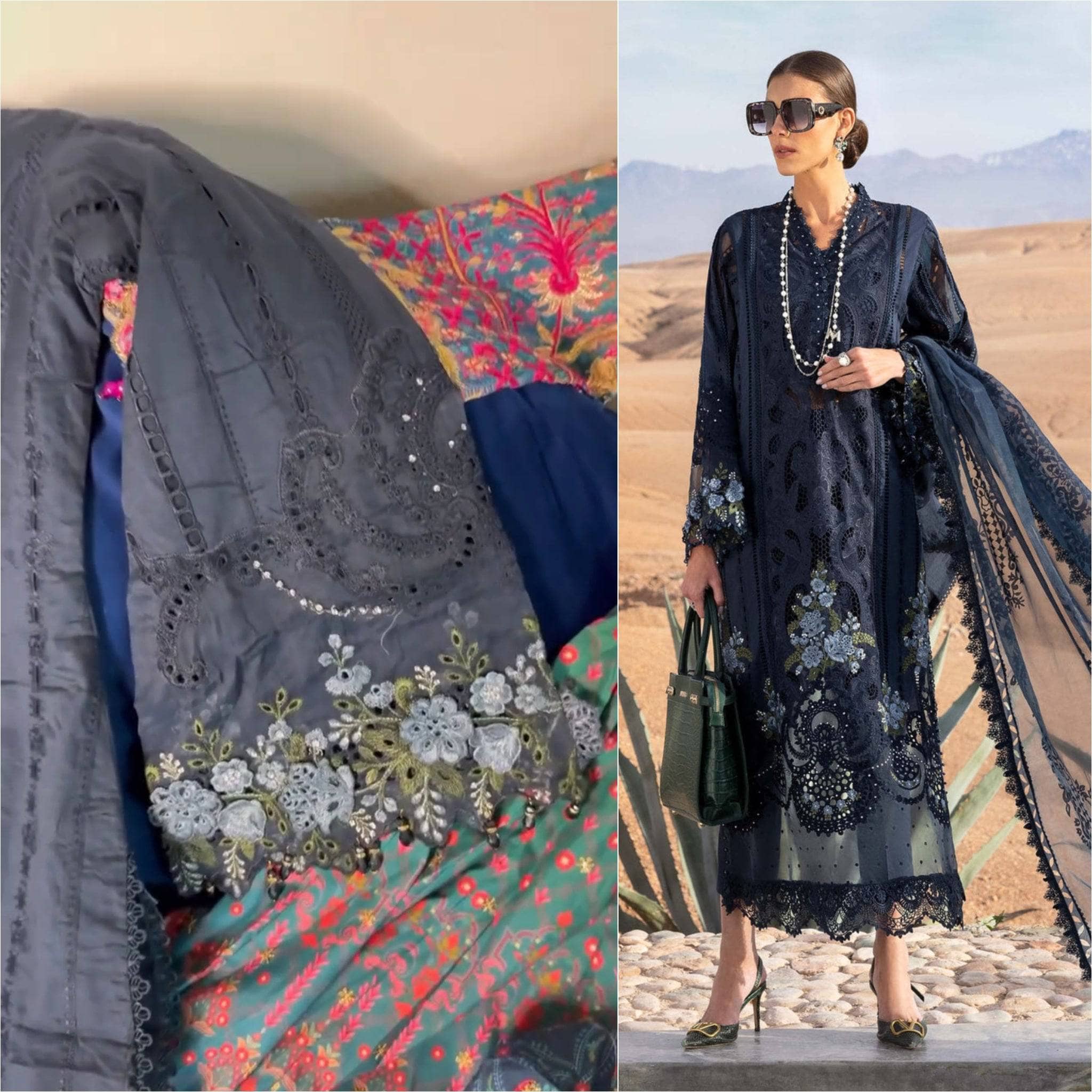 Stitched Look of Unstitched Maria B Luxury Lawn 25/5A/Size - XL L M S
