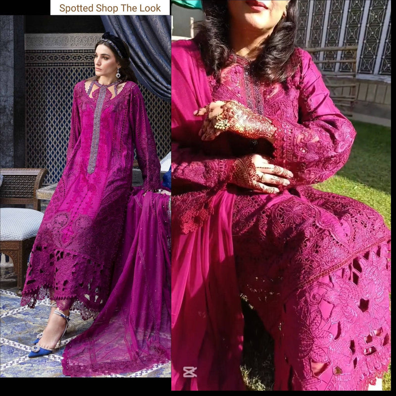 Spotted in Maria B Luxury Lawn 25/2B/Magenta