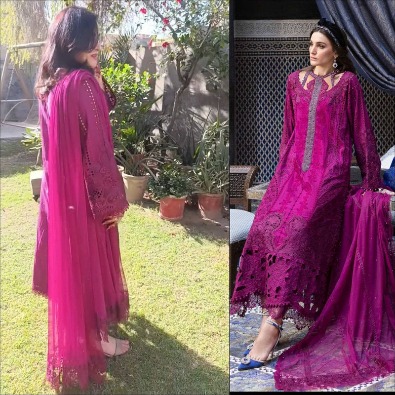 Spotted in Maria B Luxury Lawn 25/2B/Magenta