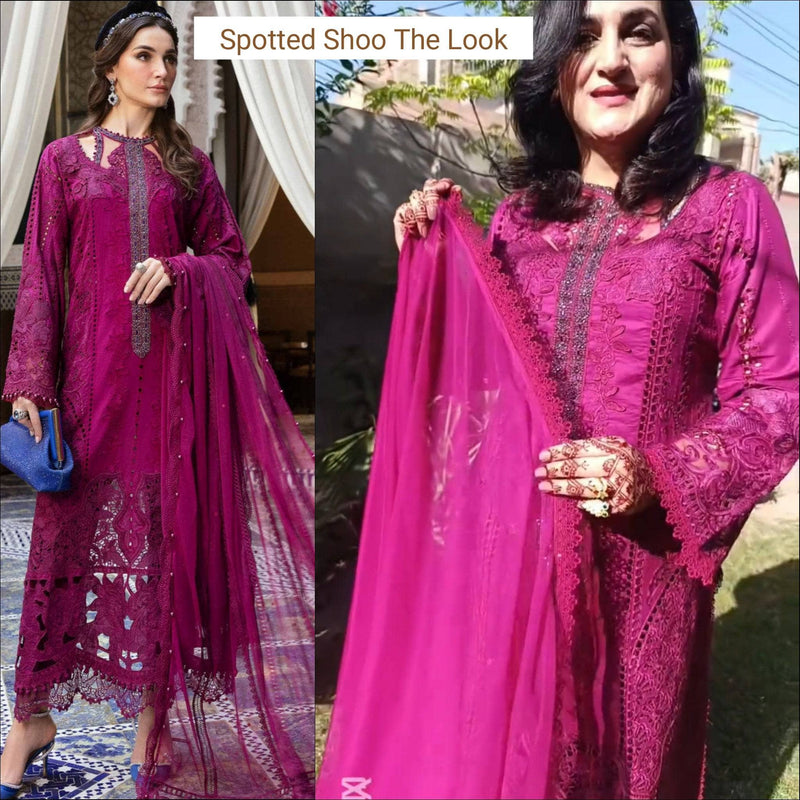 Spotted in Maria B Luxury Lawn 25/2B/Magenta