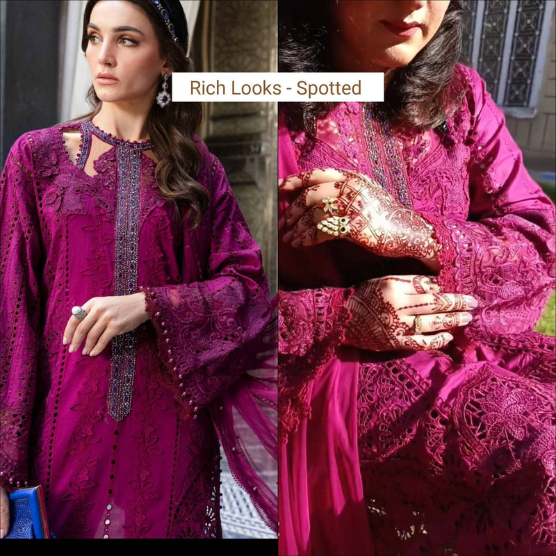 Spotted in Maria B Luxury Lawn 25/2B/Magenta