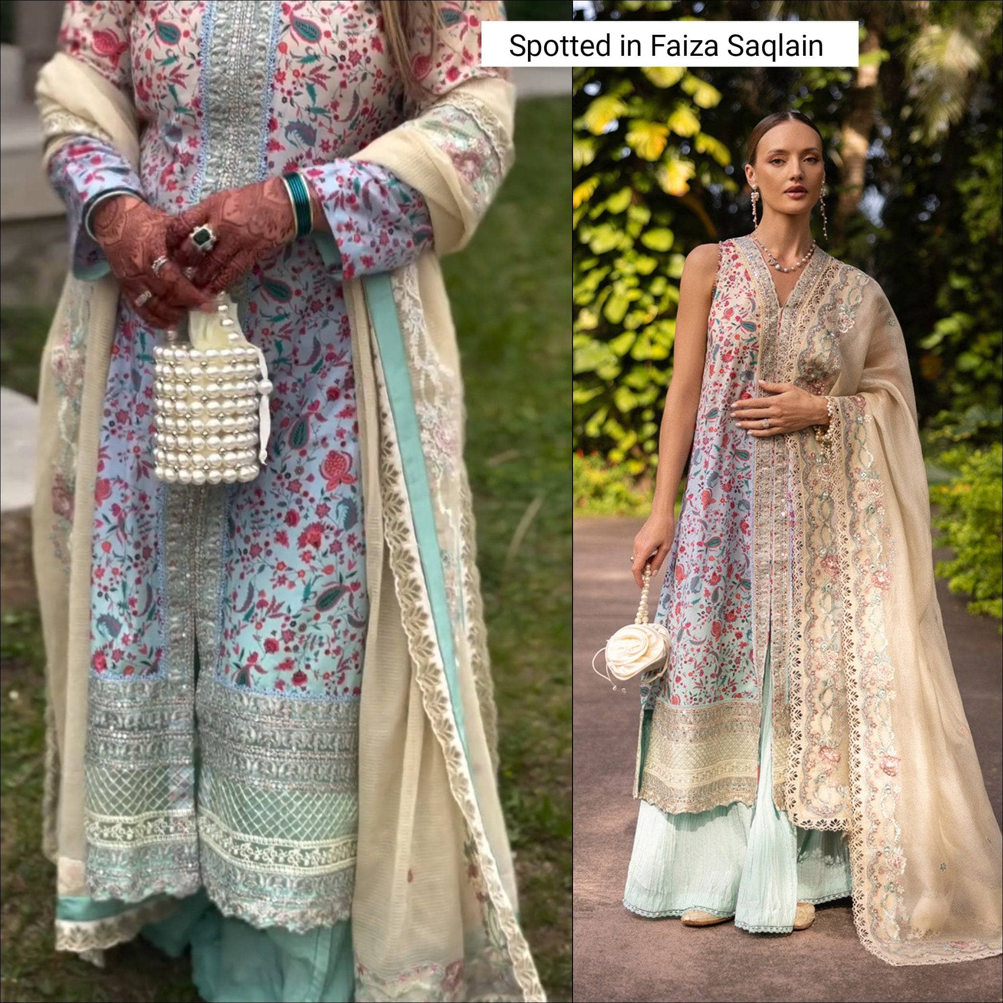 Spotted in Faiza Saqlain Lawn 25/Danica/Ombre Ice Blue