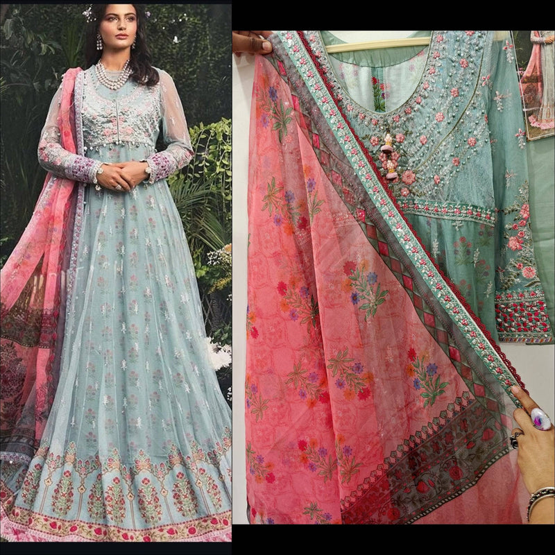 Stitched/Maria B Sateen/Large/CST-201-AZURE BLUE AND CANDY