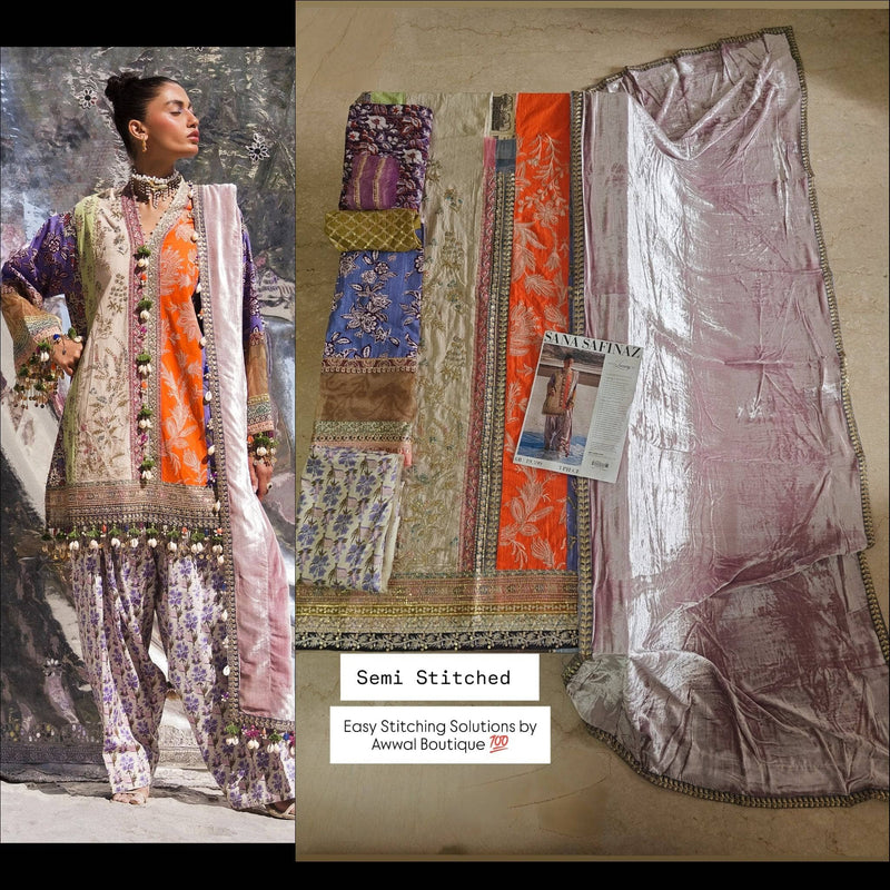 Semi Stitched/Sana Safinaz Winter/Velvet Shawl/6 B