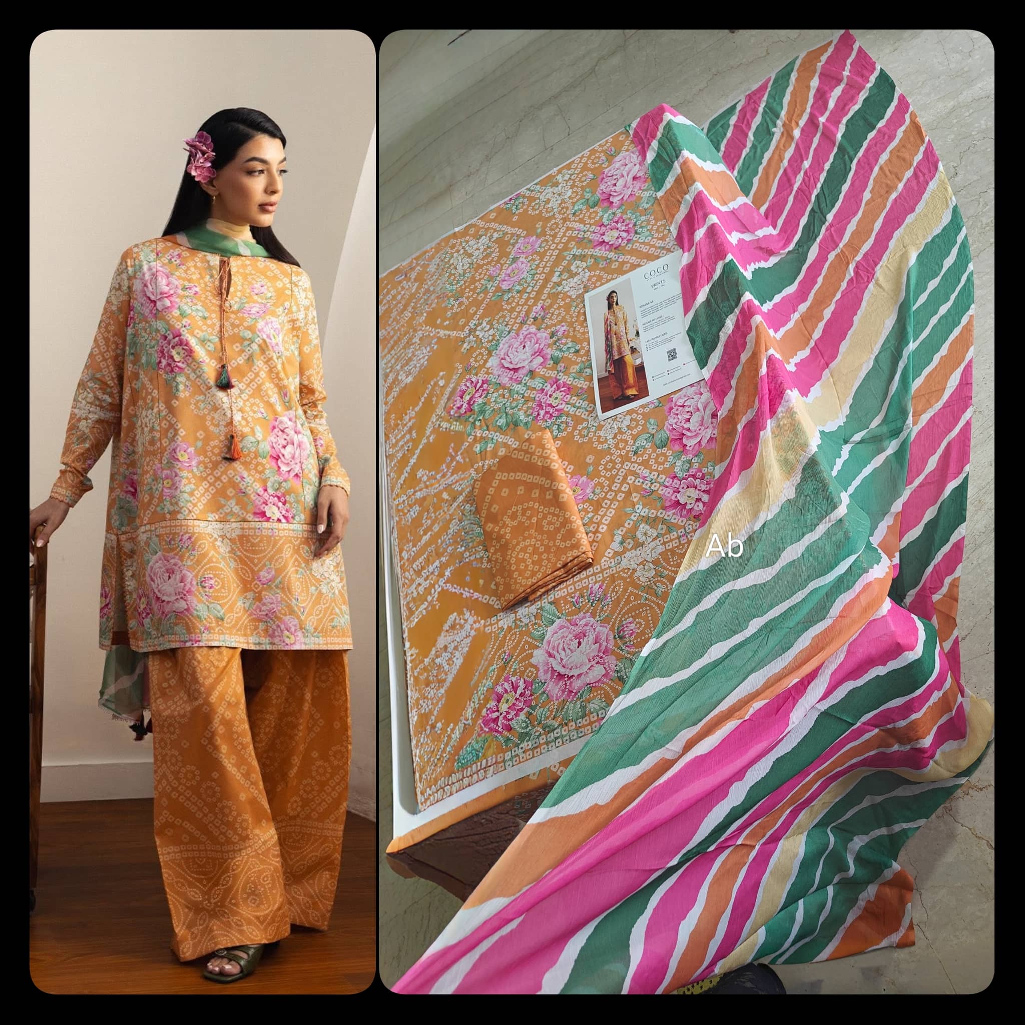 Open Pic/Zara Shahjahan Coco Prints 26 Drop 2/Kohana/4A/Chiffon Dupatta
