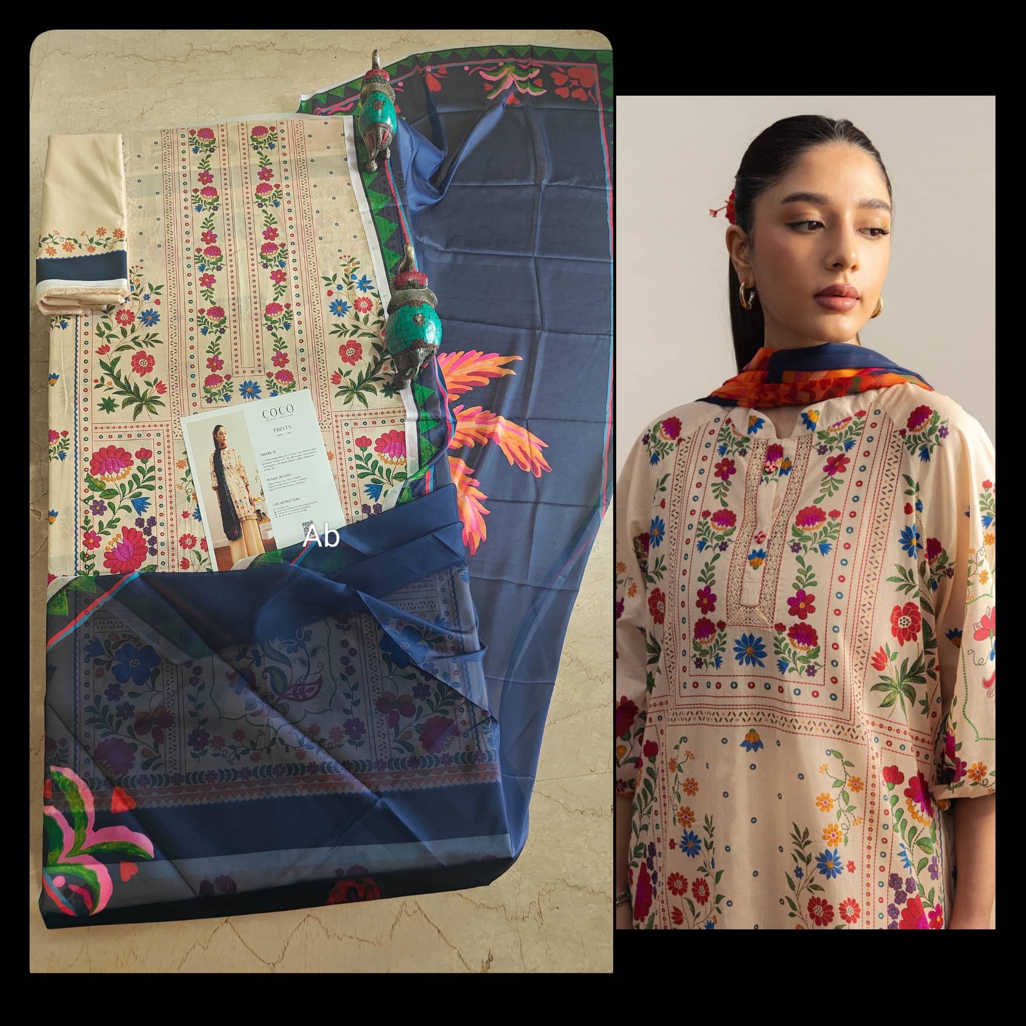 Open Pic/Zara Shahjahan Coco Prints 26 Drop 2/Takara 7A/Silk Dupatta