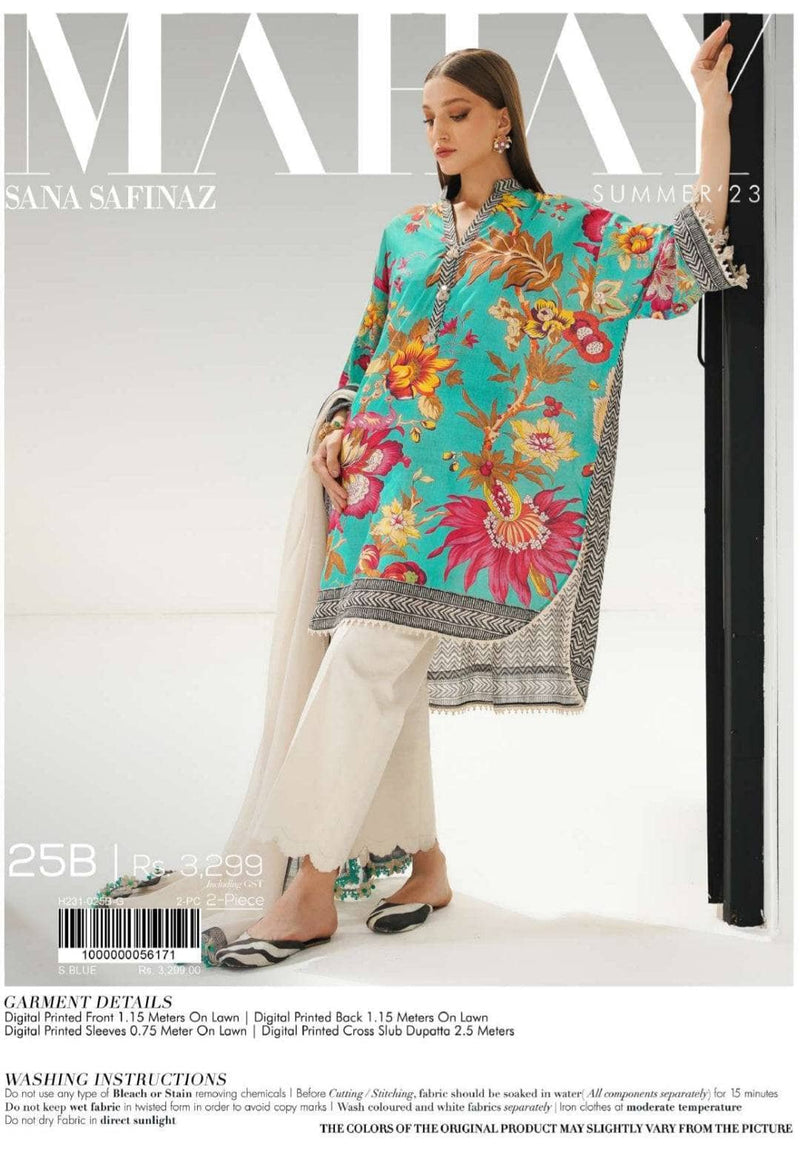 Sana Safinaz Mahay/25 B/Shirt Dupatta Set/Cross Slub Dupatta