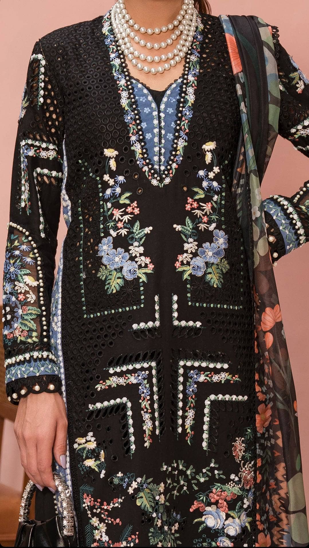 Afrozeh Painted Garden Lawn/Midnight Muse D 03