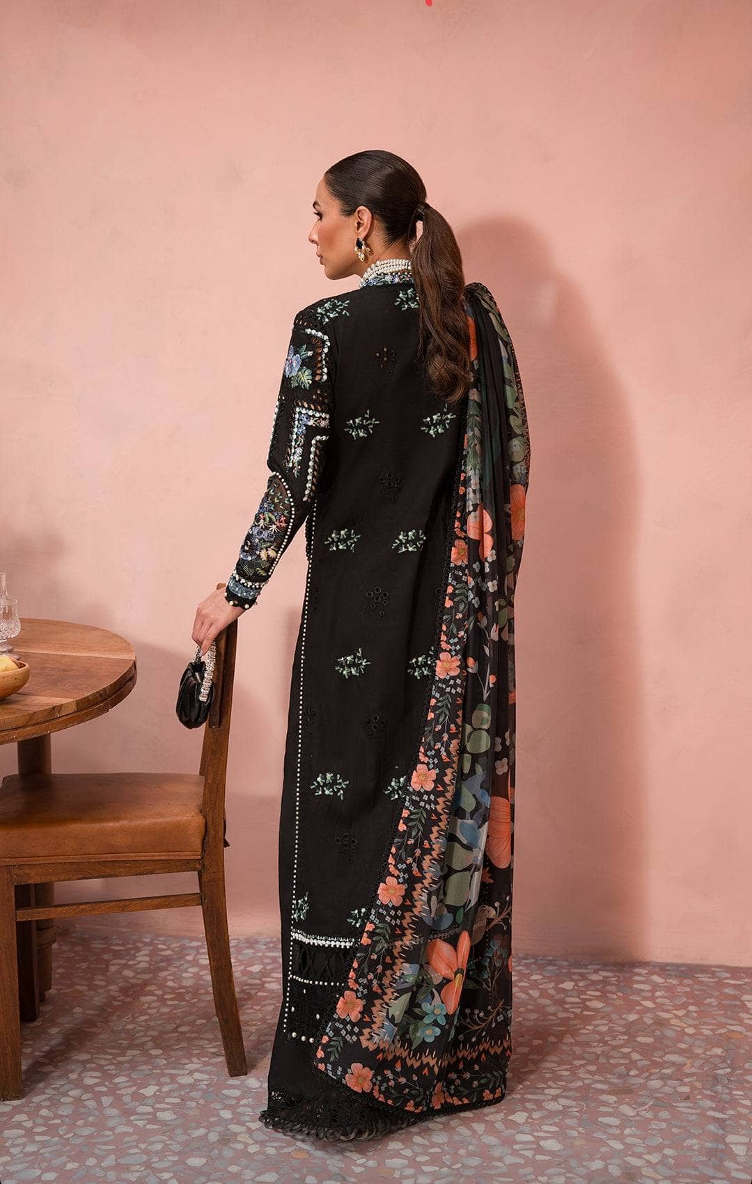 Afrozeh Painted Garden Lawn/Midnight Muse D 03