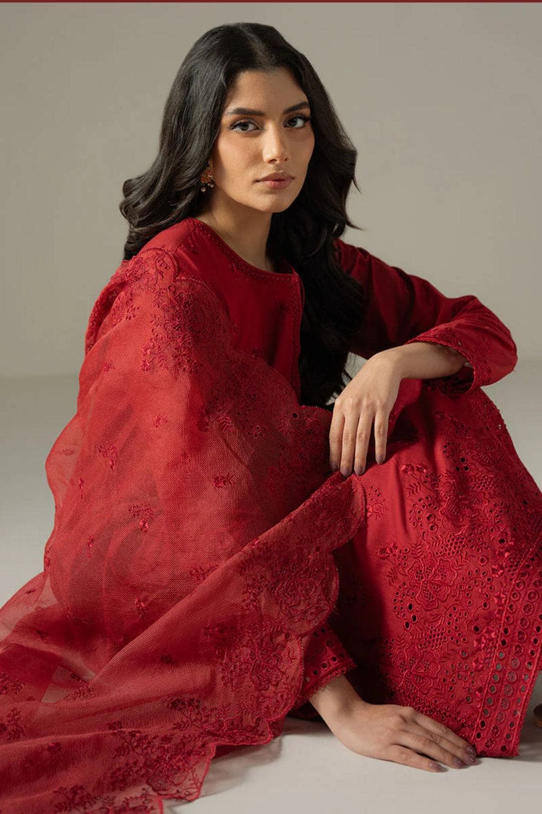 Restocked/Cross Stitch Chikankari Lawn 25/FLORAL WAVE