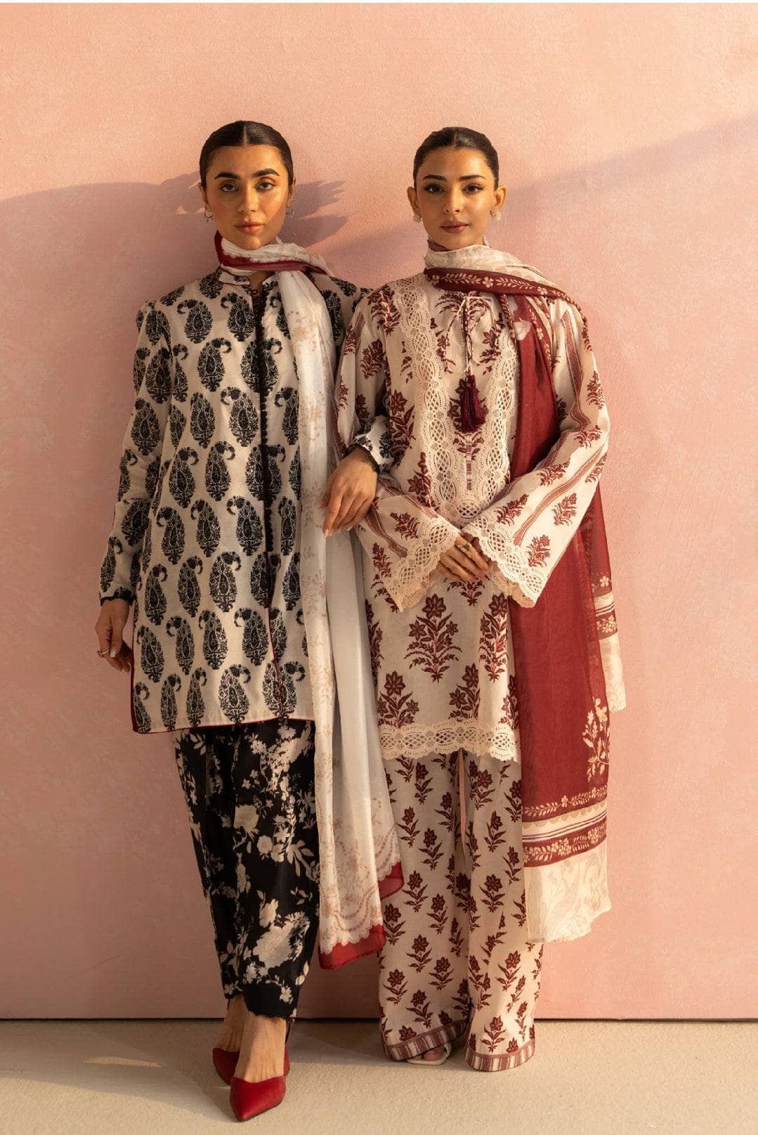 Restocked/Zara Shahjahan Coco Prints 25/Amari -1B/Silk Dupatta