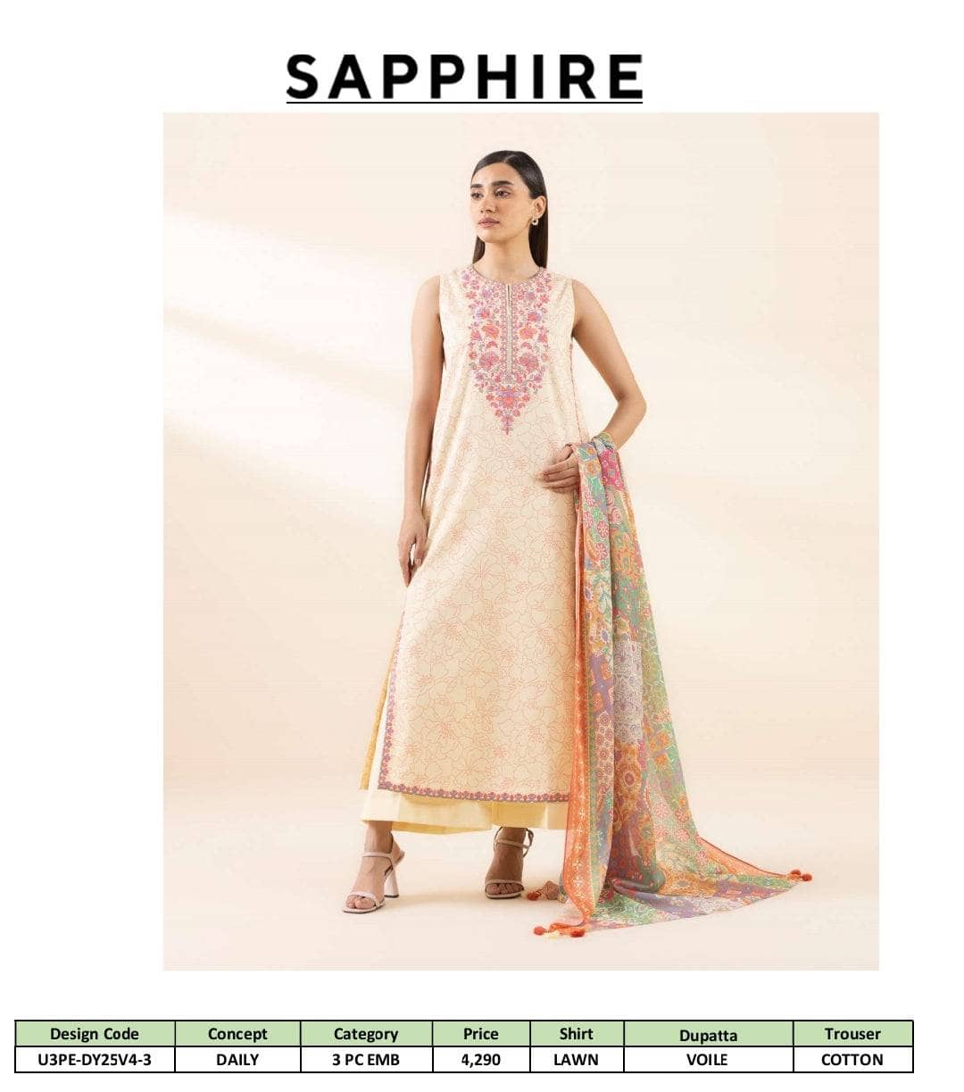 Sapphire Daily Embroidered Lawn Collection