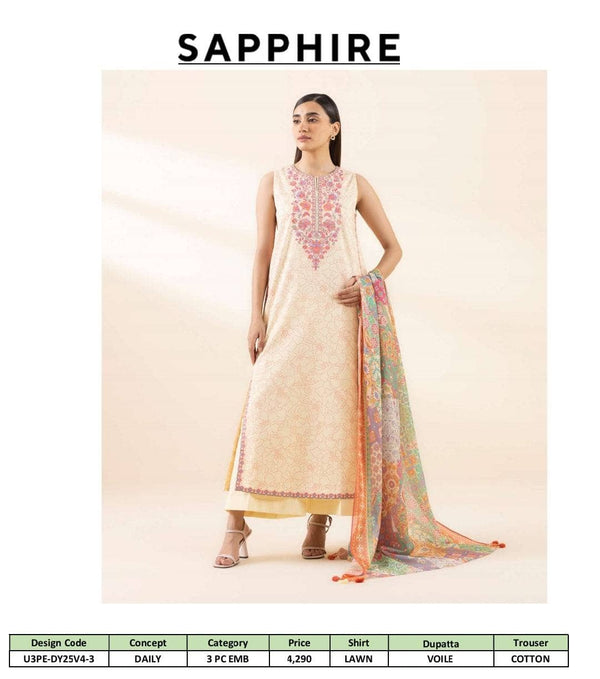 Sapphire Daily Embroidered Lawn Collection
