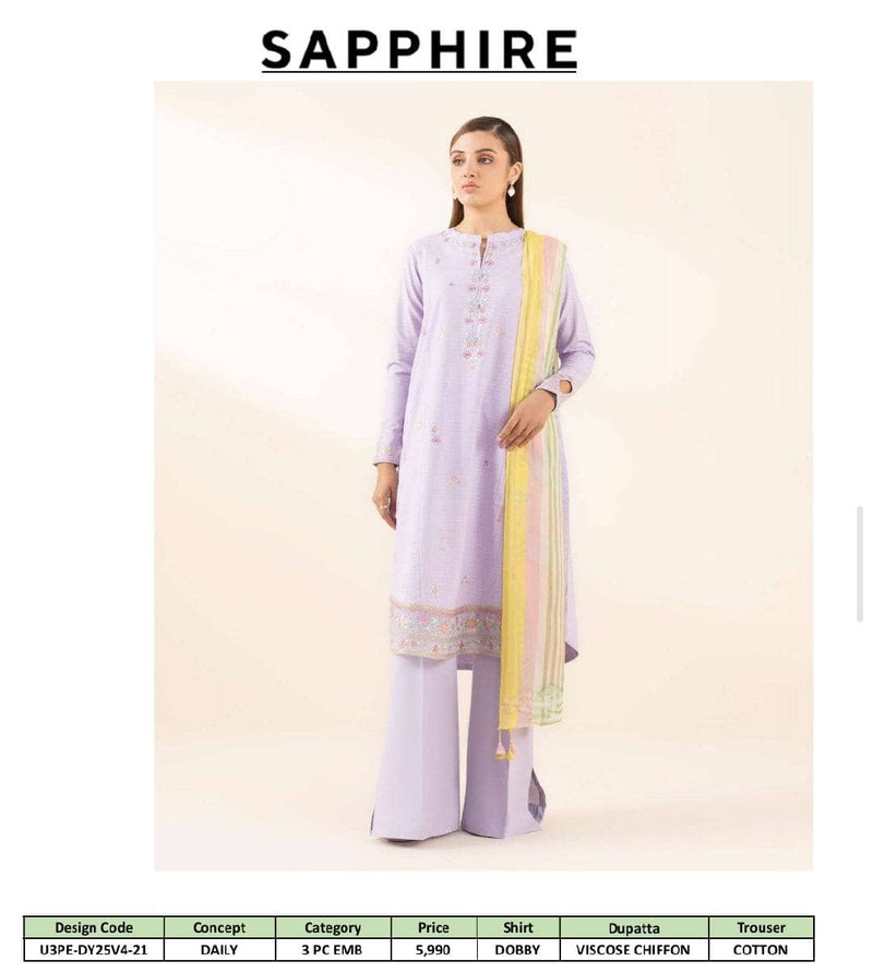 Sapphire Daily Embroidered Lawn Collection