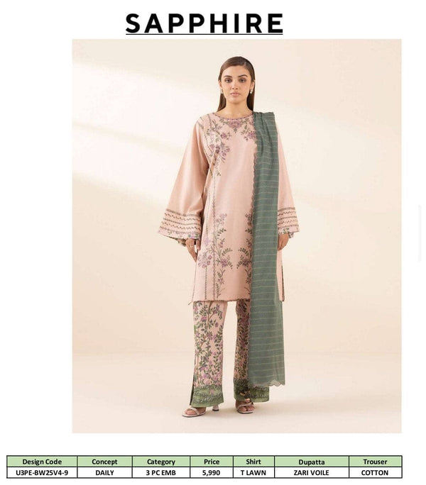 Sapphire Daily Embroidered Lawn Collection