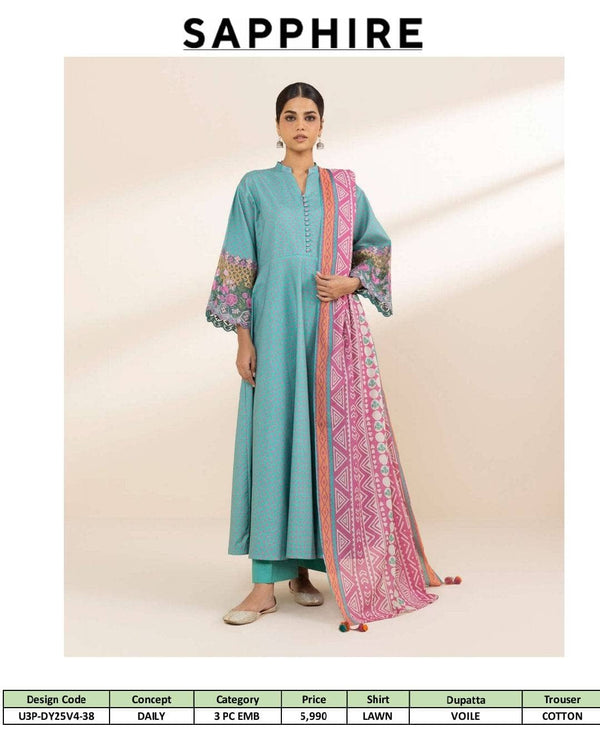 Sapphire Daily Embroidered Lawn Collection