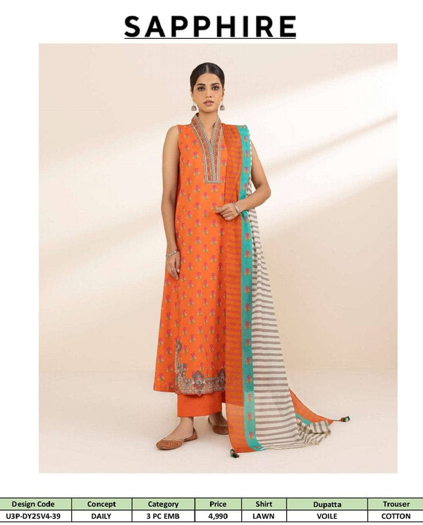 Sapphire Daily Embroidered Lawn Collection
