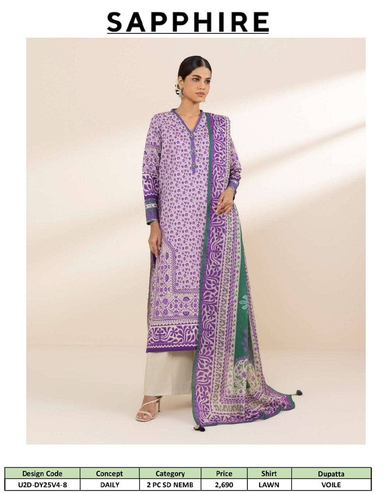 Sapphire Daily Lawn Collection/Shirt Dupatta Set