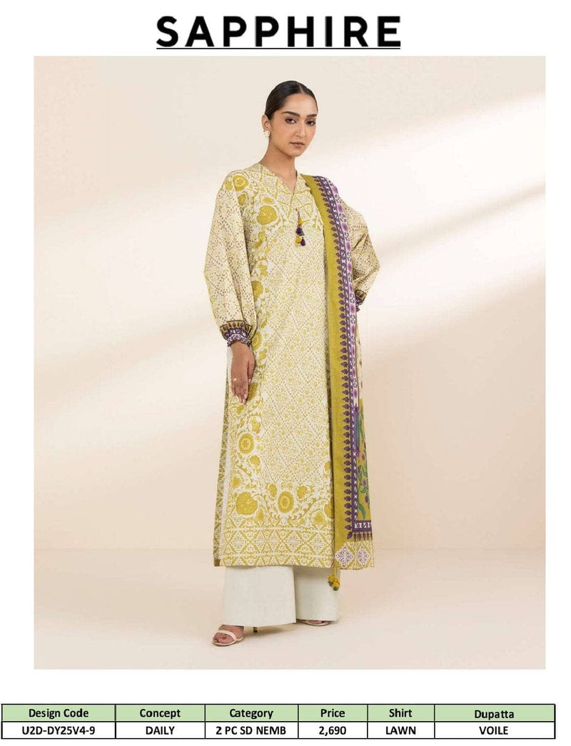 Sapphire Daily Lawn Collection/Shirt Dupatta Set