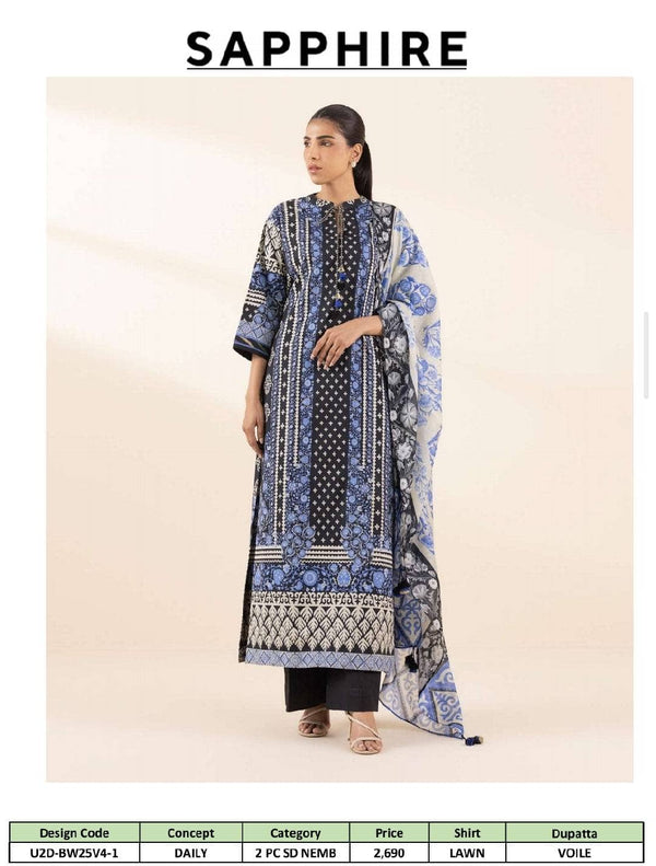 Sapphire Daily Lawn Collection/Shirt Dupatta Set