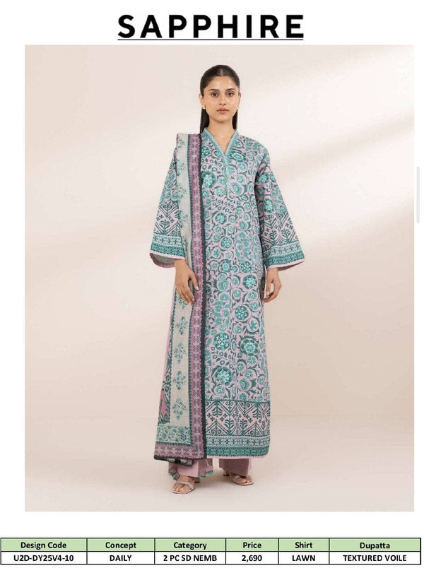 Sapphire Daily Lawn Collection/Shirt Dupatta Set