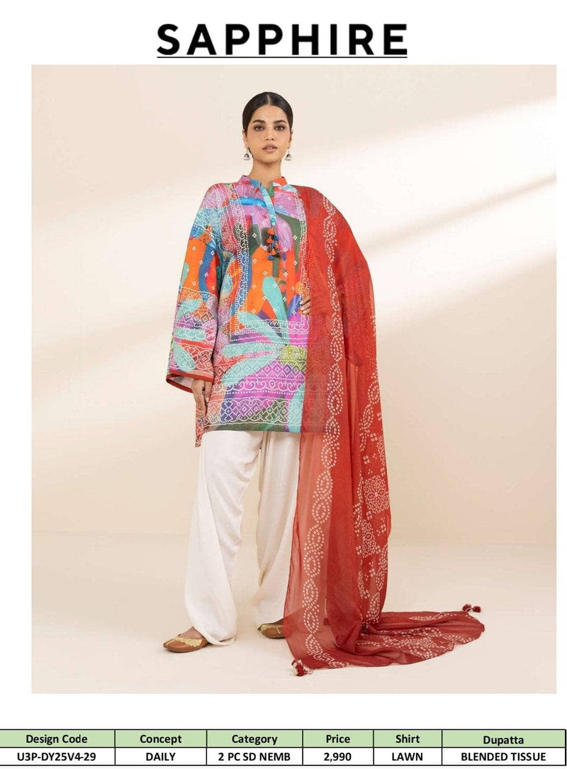 Sapphire Daily Lawn Collection/Shirt Dupatta Set
