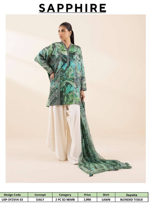 Sapphire Daily Lawn Collection/Shirt Dupatta Set