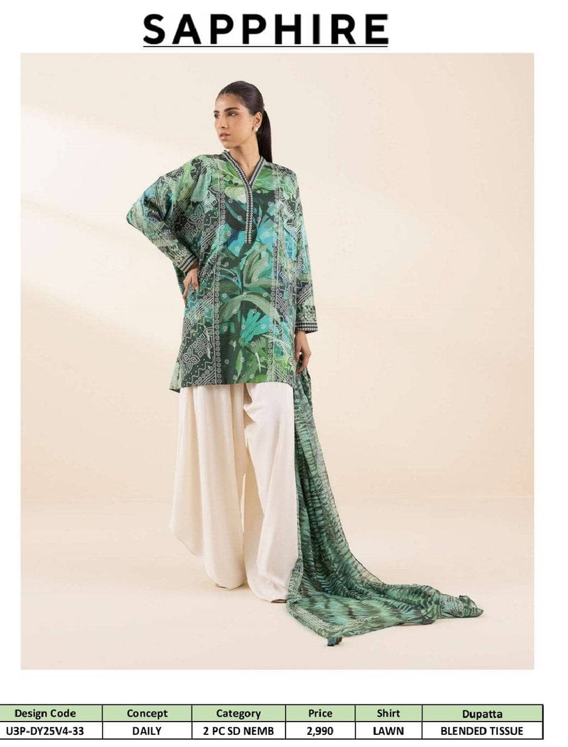Sapphire Daily Lawn Collection/Shirt Dupatta Set