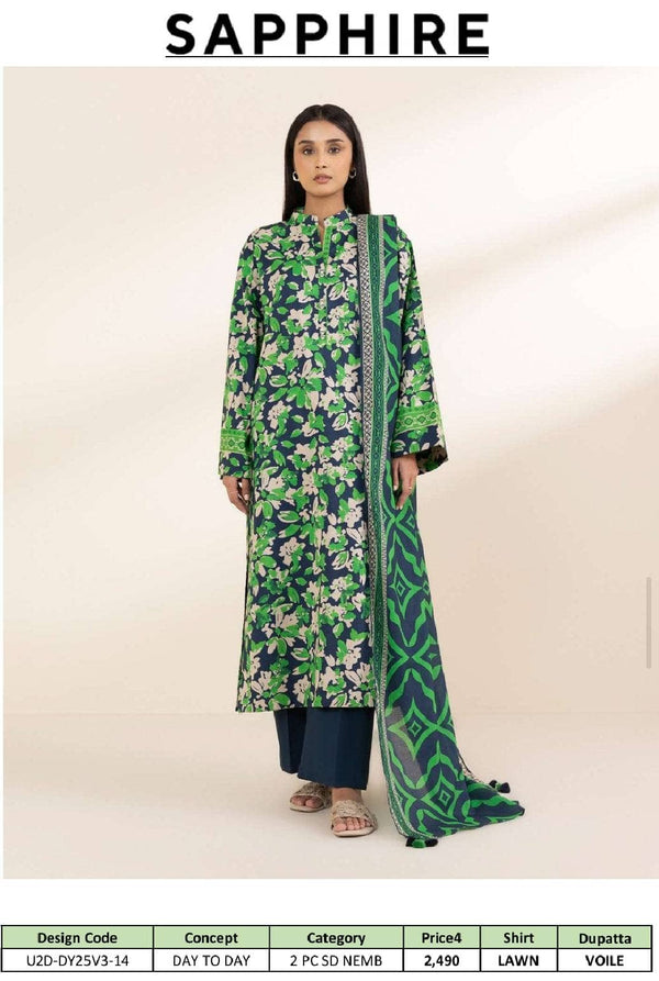Sapphire Day To Day Lawn 25/Shirt Dupatta Set