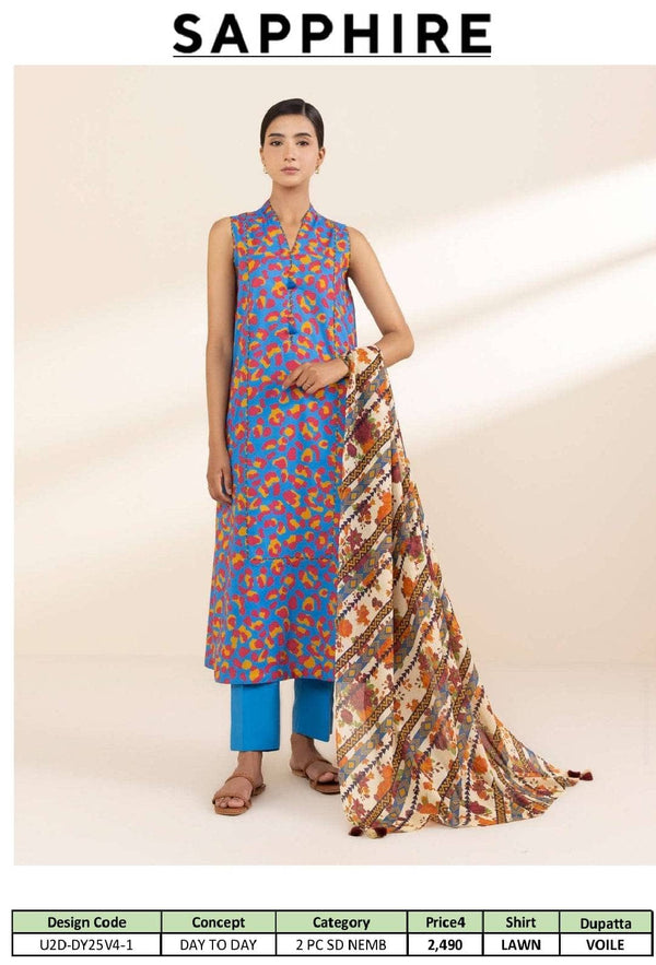 Sapphire Day To Day Lawn 25/Shirt Dupatta Set