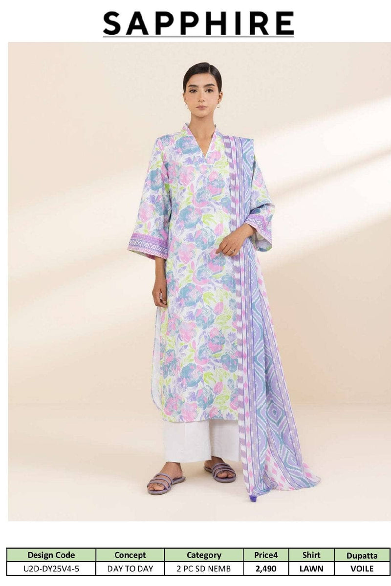 Sapphire Day To Day Lawn 25/Shirt Dupatta Set
