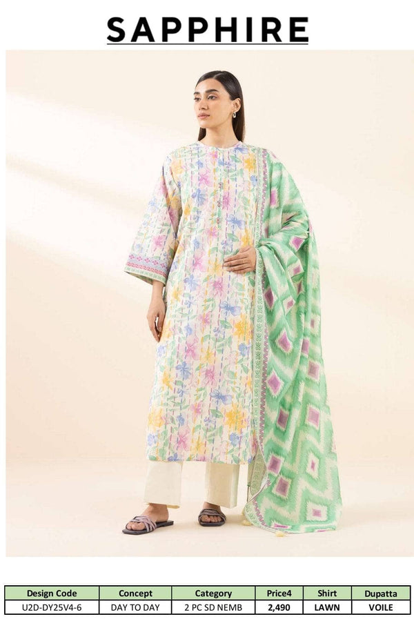 Sapphire Day To Day Lawn 25/Shirt Dupatta Set