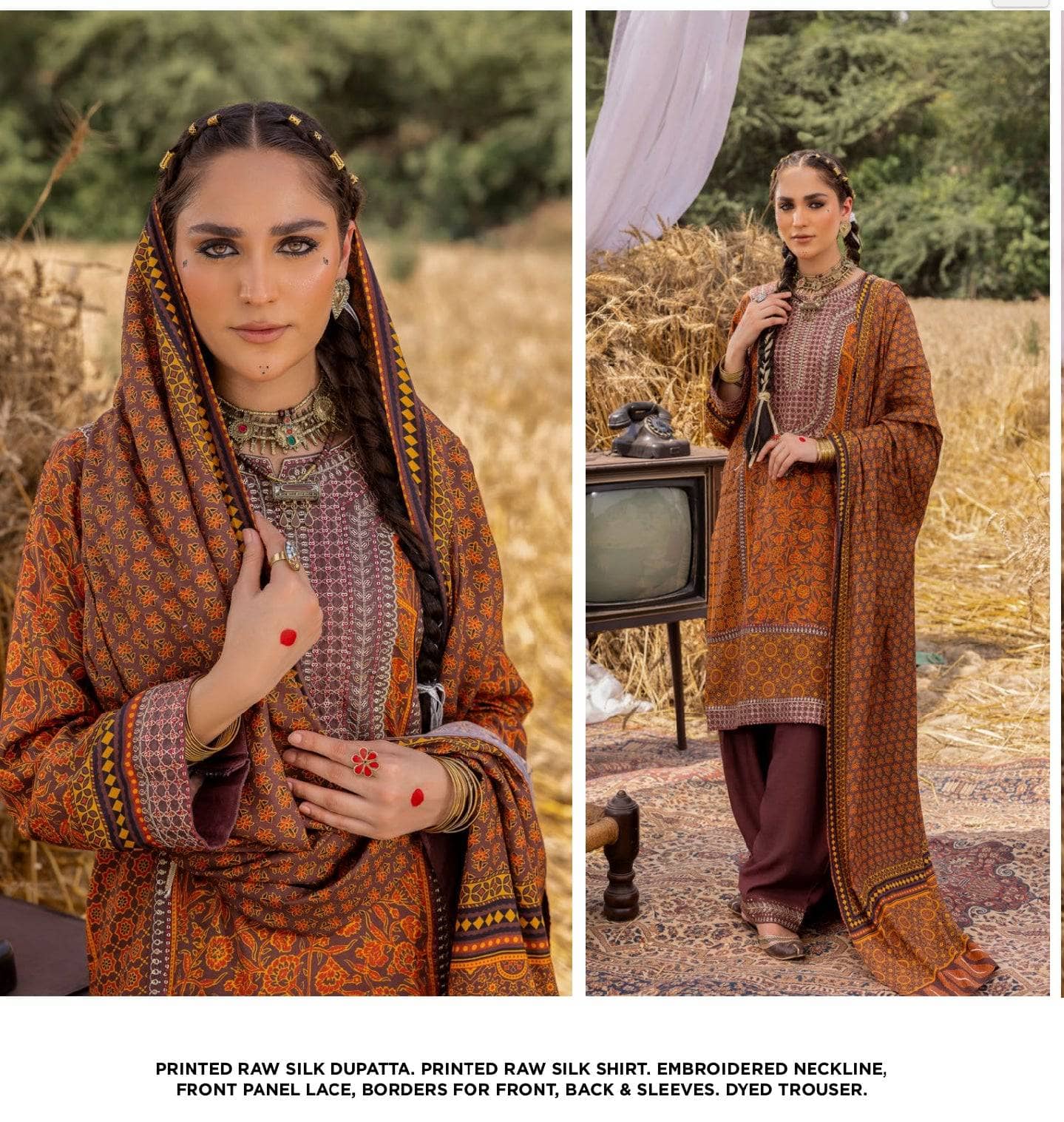 Restocked/Gul Ahmed Ajrak Collection 25/SP52073