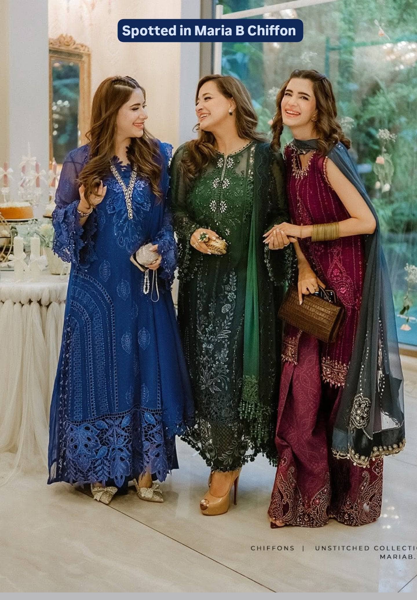 Spotted in Maria B Chiffon 25/MPC-25-103/Royal Blue