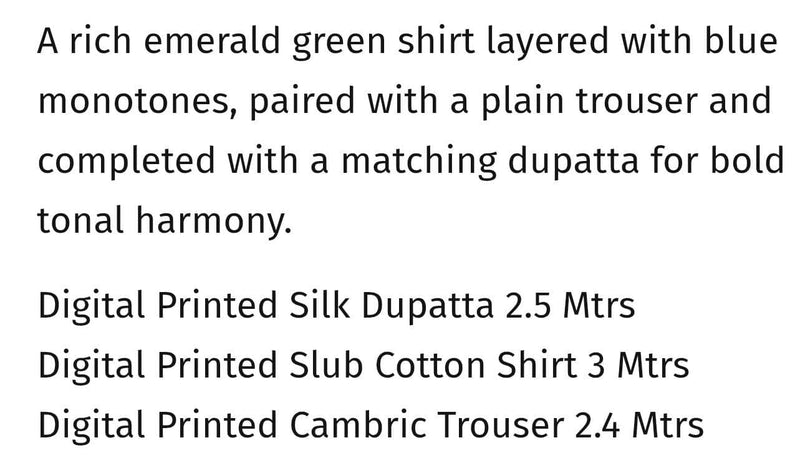 Zara Shahjahan Coco Prints 25/Fall Edit/Loom-3B/Emerald Green