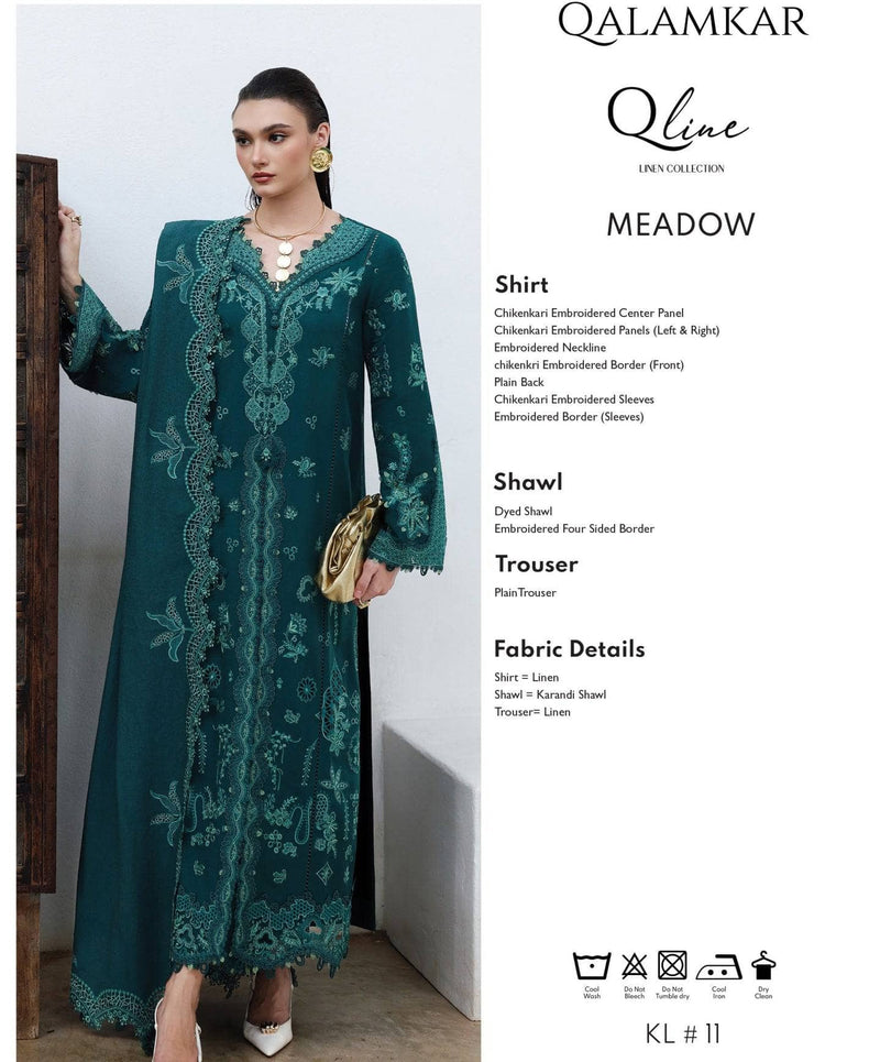 Qalamkar Q Line Linen 25/Meadow/KL 11