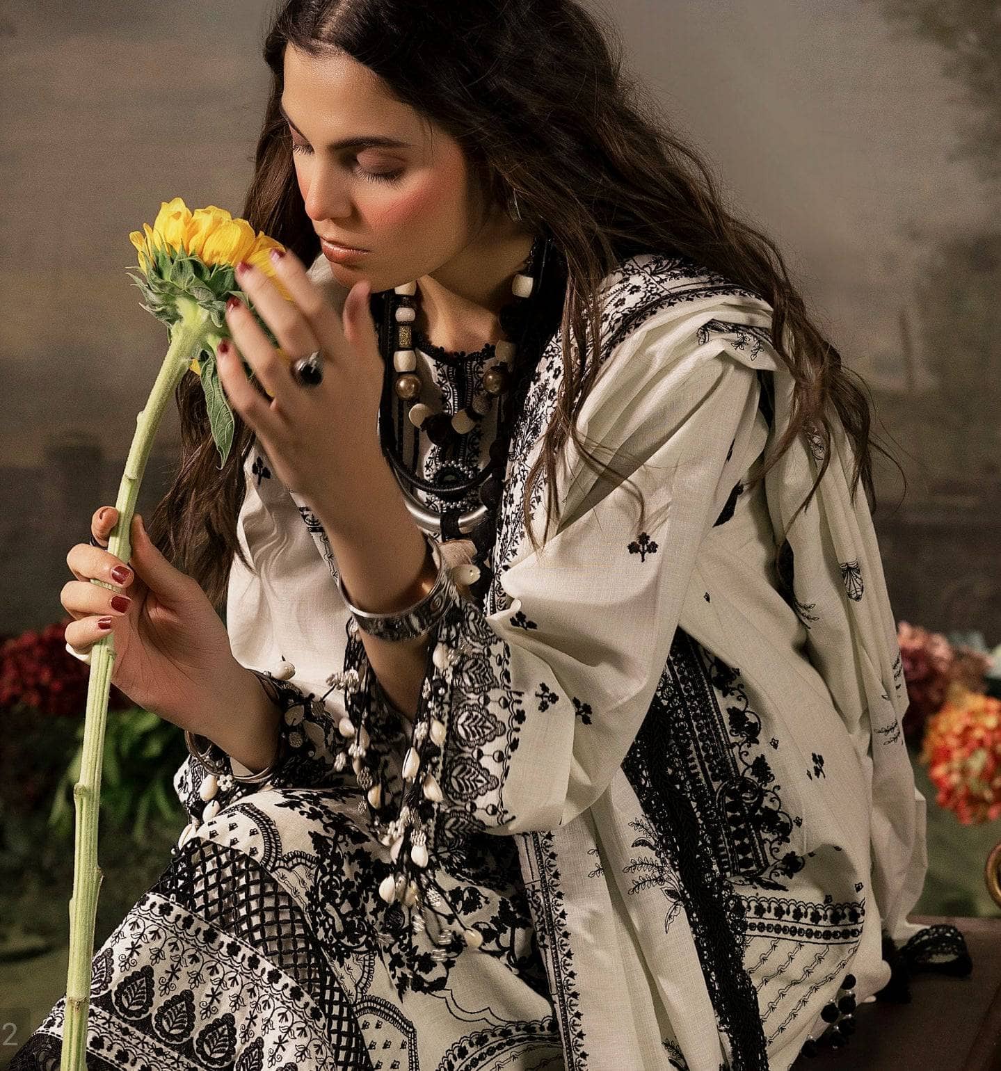 Gul Ahmed Rang E Khizam/K 52029/Embroideried Khaddar