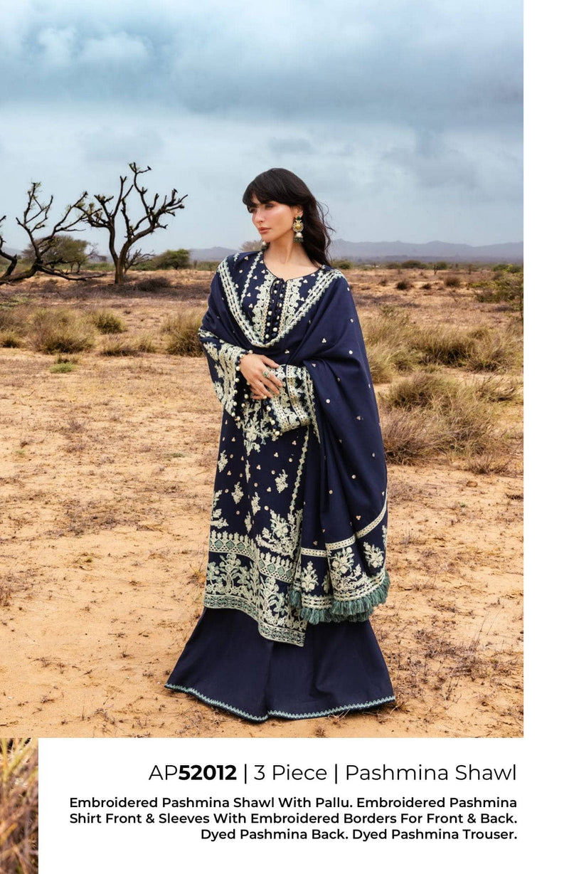 Gul Ahmed Luxe Patjhaar/Embroidered Pashmina Suit with Embroidered Shawl AP-52012
