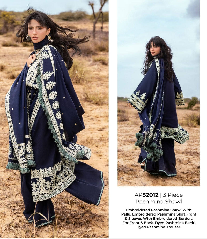 Gul Ahmed Luxe Patjhaar/Embroidered Pashmina Suit with Embroidered Shawl AP-52012