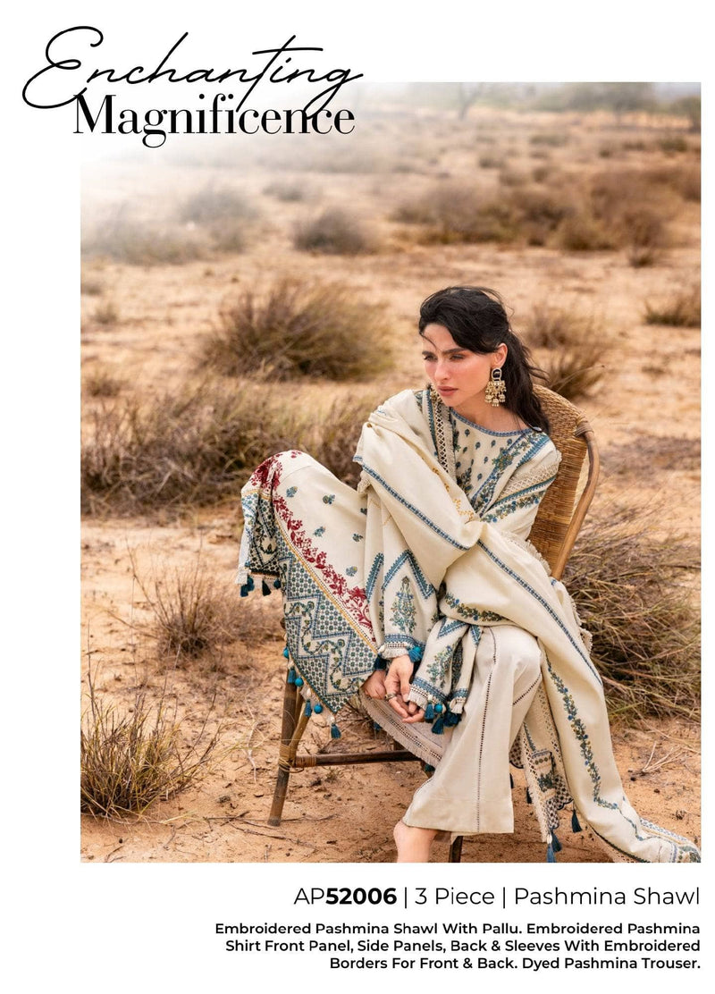 Gul Ahmed Luxe Patjhaar/Embroidered Pashmina Suit with Embroidered Shawl AP-52006