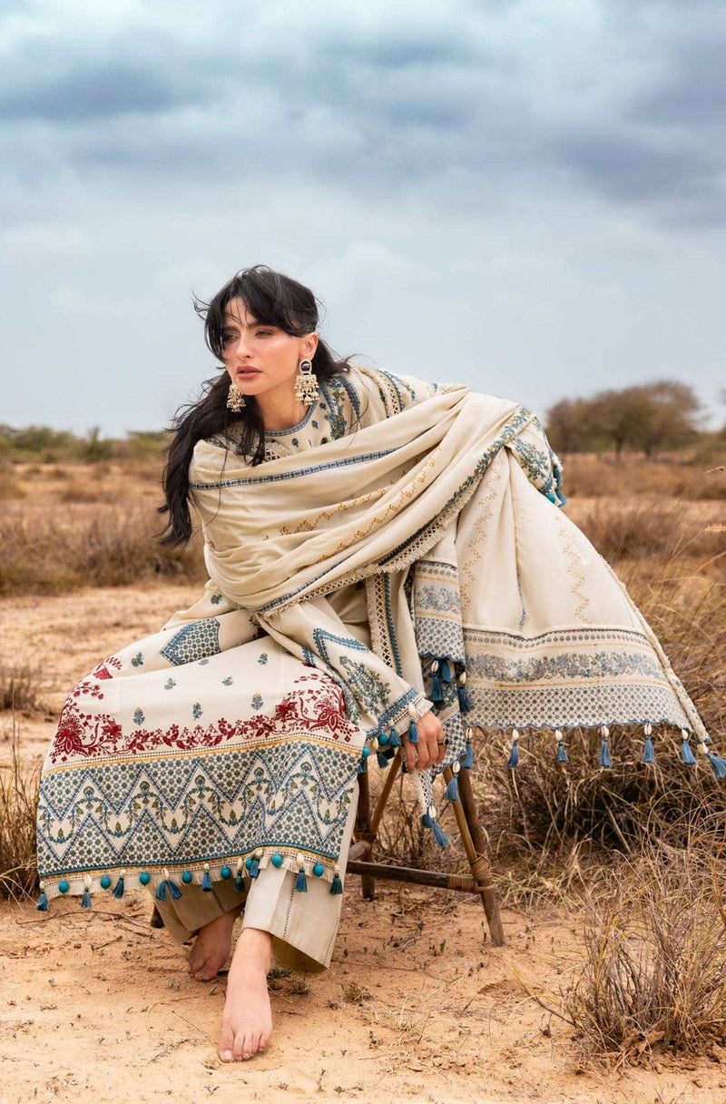 Gul Ahmed Luxe Patjhaar/Embroidered Pashmina Suit with Embroidered Shawl AP-52006