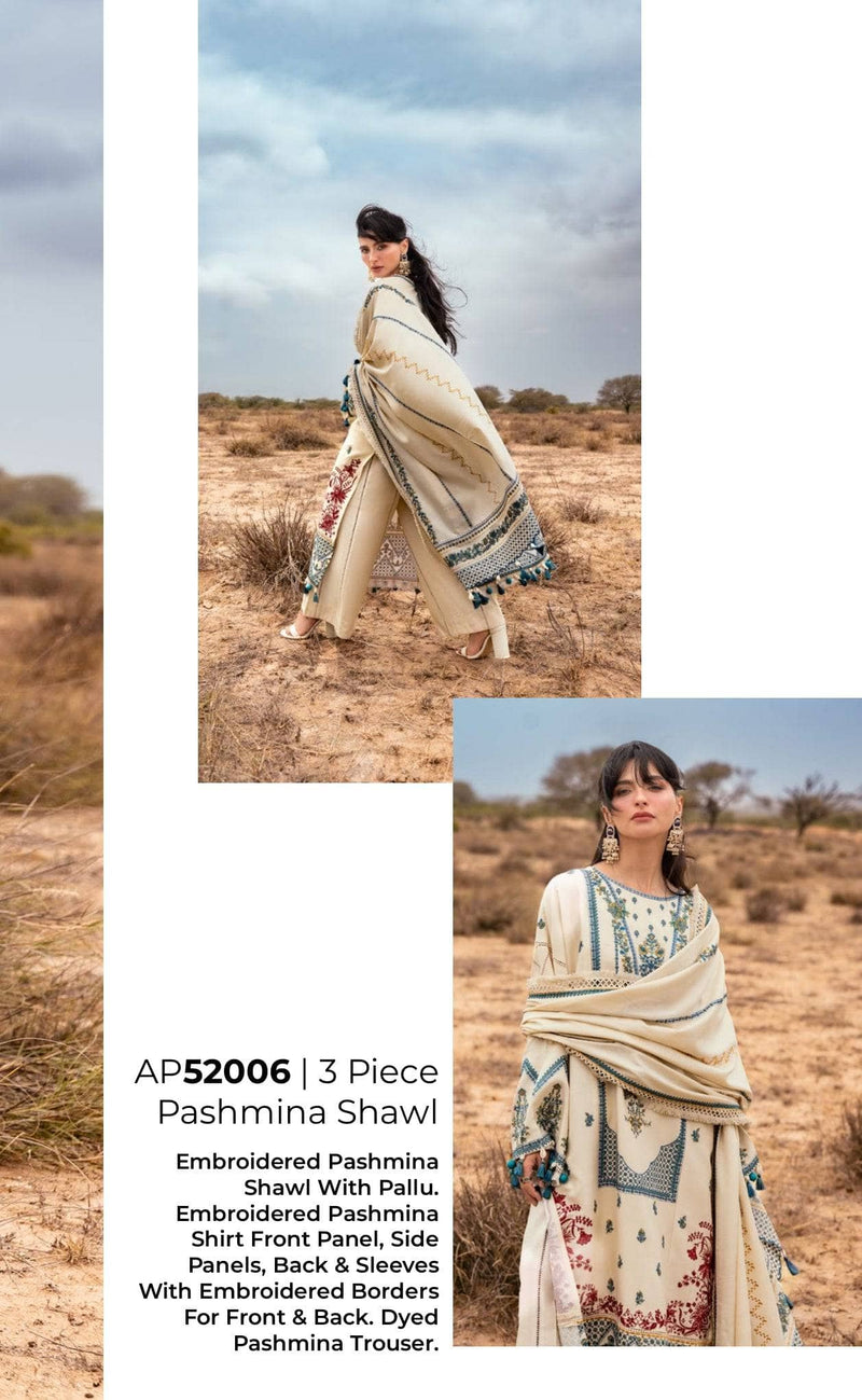 Gul Ahmed Luxe Patjhaar/Embroidered Pashmina Suit with Embroidered Shawl AP-52006
