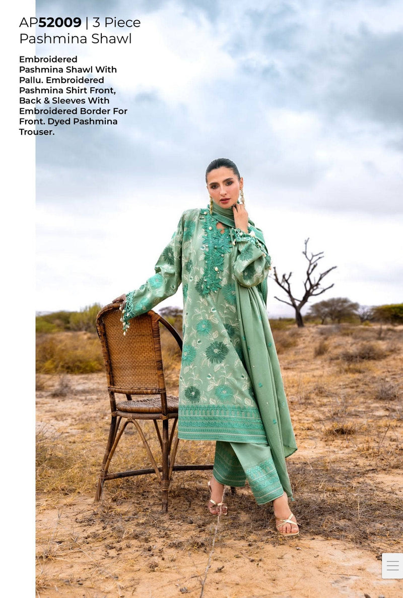 Gul Ahmed Luxe Patjhaar/Embroidered Pashmina Suit with Embroidered Shawl AP-52009