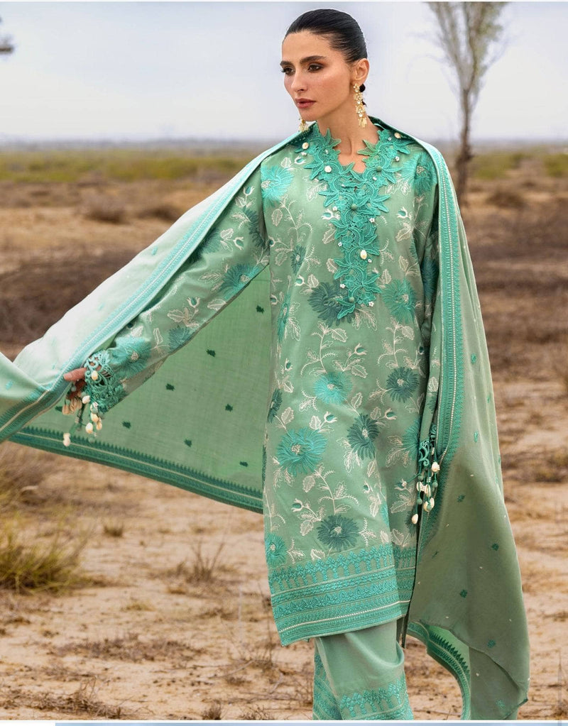 Gul Ahmed Luxe Patjhaar/Embroidered Pashmina Suit with Embroidered Shawl AP-52009