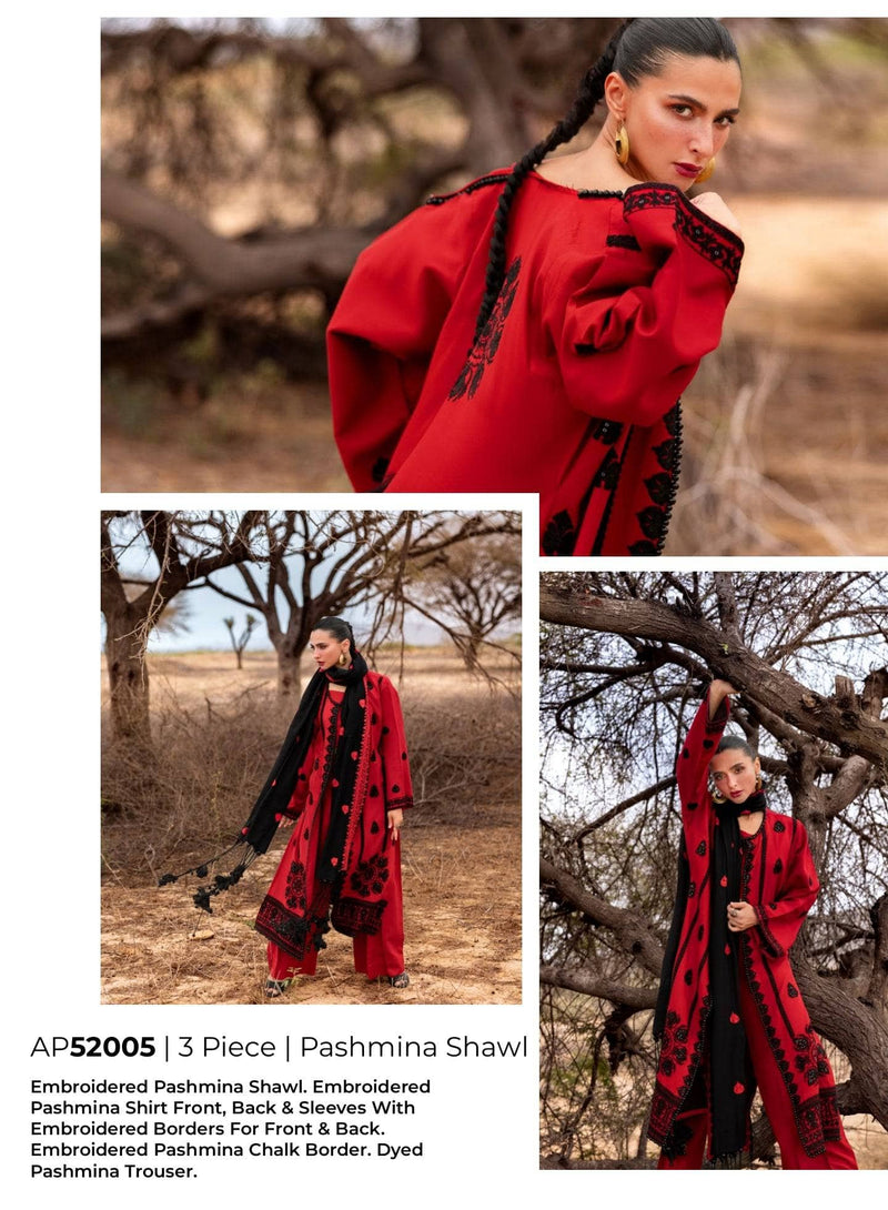 Gul Ahmed Luxe Patjhaar/Embroidered Pashmina Suit with Embroidered Shawl AP-52005