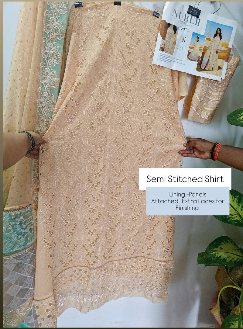 Semi Stitched/Nureh Swiss Voil/FEROCE - NE-74