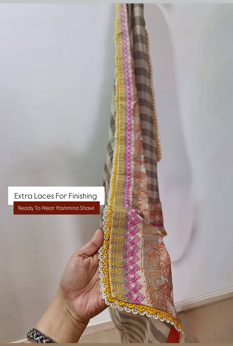 Semi Stitched/Charizma Khaddar/Embroideried Pashmina Shawl
