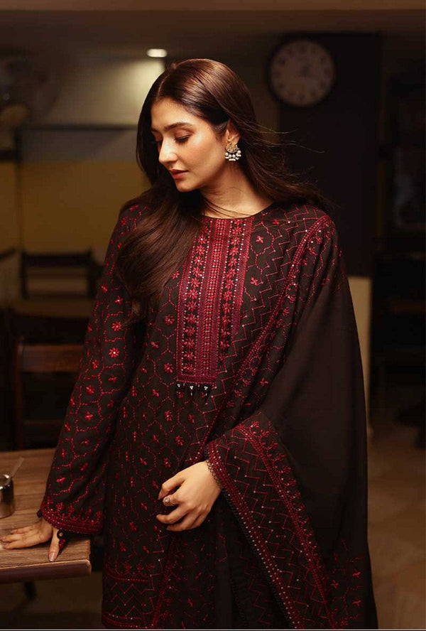 Cross Stitch Khaddar/Garnet Grace